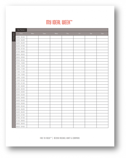 Exercise: Plan Your Ideal Week