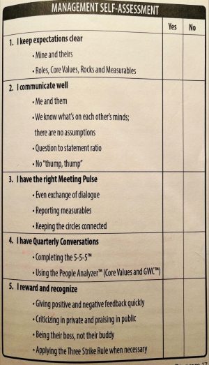 Management Self Assessment